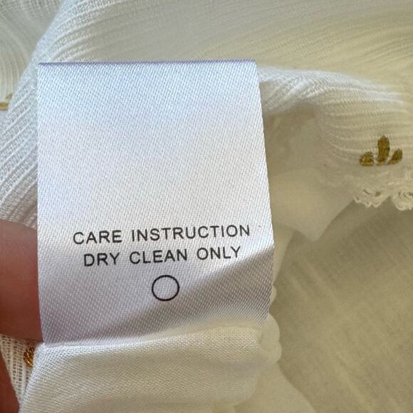 Tularosa White & Metallic Gold Midi Skirt Size Small - Picture 6 of 8